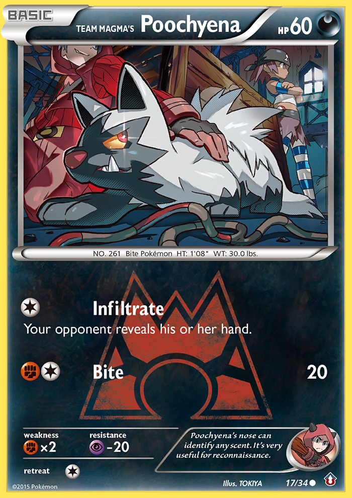 Team Magma's Poochyena (17/34) [XY: Double Crisis] | Shuffle n Cut Hobbies & Games