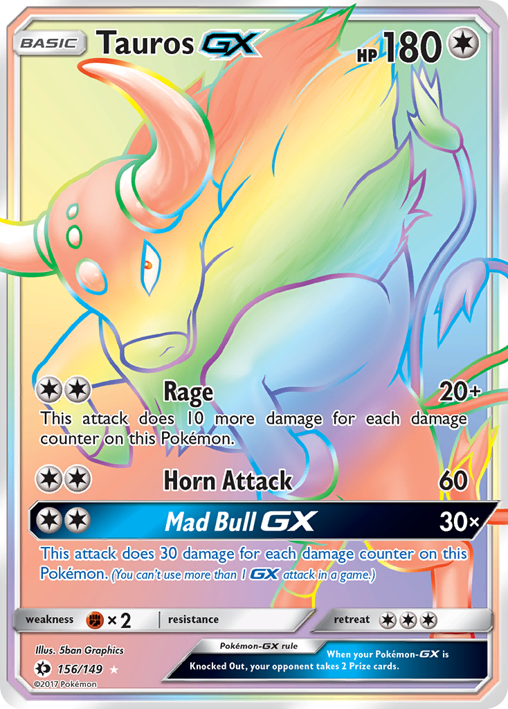 Tauros GX (156/149) [Sun & Moon: Base Set] | Shuffle n Cut Hobbies & Games