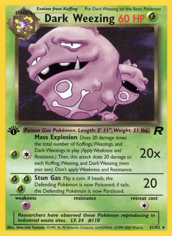 Dark Weezing (31/82) [Team Rocket 1st Edition] | Shuffle n Cut Hobbies & Games