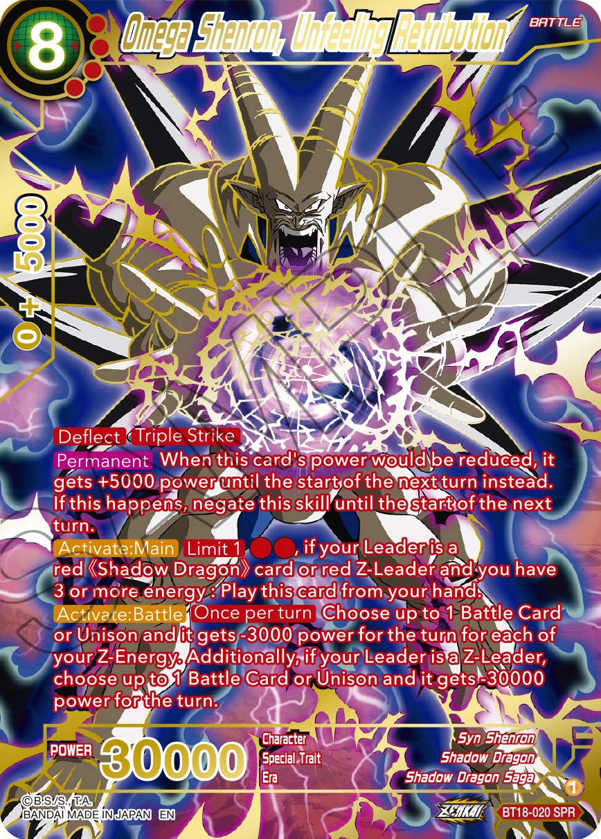 Omega Shenron, Unfeeling Retribution (SPR) (BT18-020) [Dawn of the Z-Legends] | Shuffle n Cut Hobbies & Games