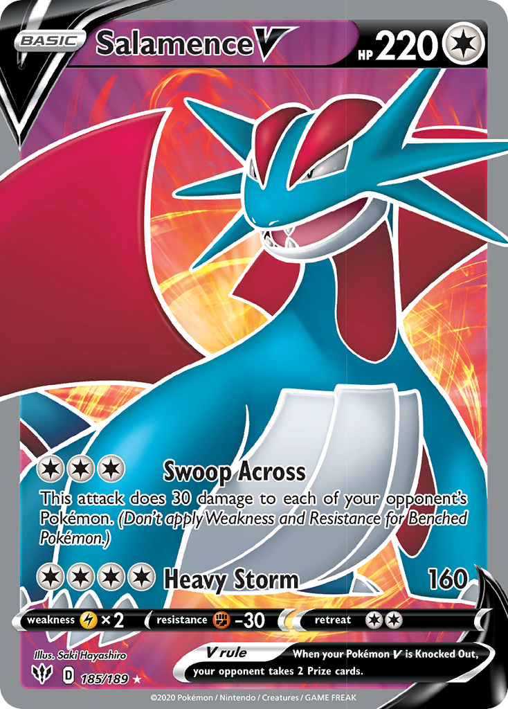 Salamence V (185/189) [Sword & Shield: Darkness Ablaze] | Shuffle n Cut Hobbies & Games