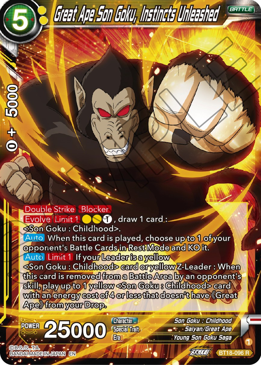 Great Ape Son Goku, Instincts Unleashed (BT18-096) [Dawn of the Z-Legends] | Shuffle n Cut Hobbies & Games