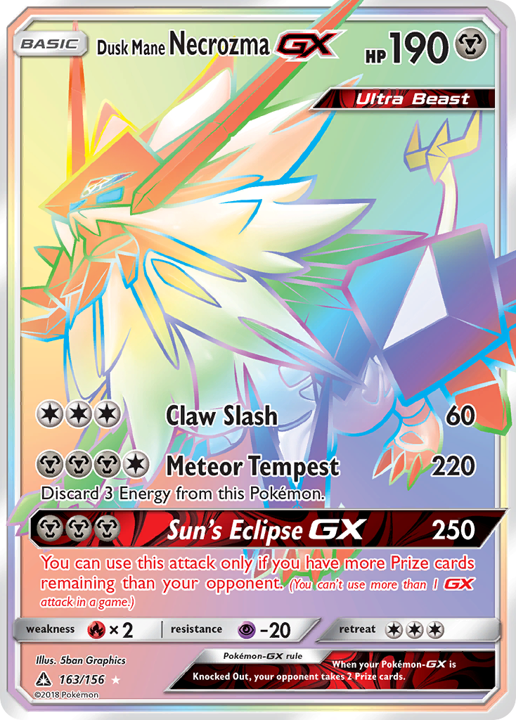 Dusk Mane Necrozma GX (163/156) [Sun & Moon: Ultra Prism] | Shuffle n Cut Hobbies & Games