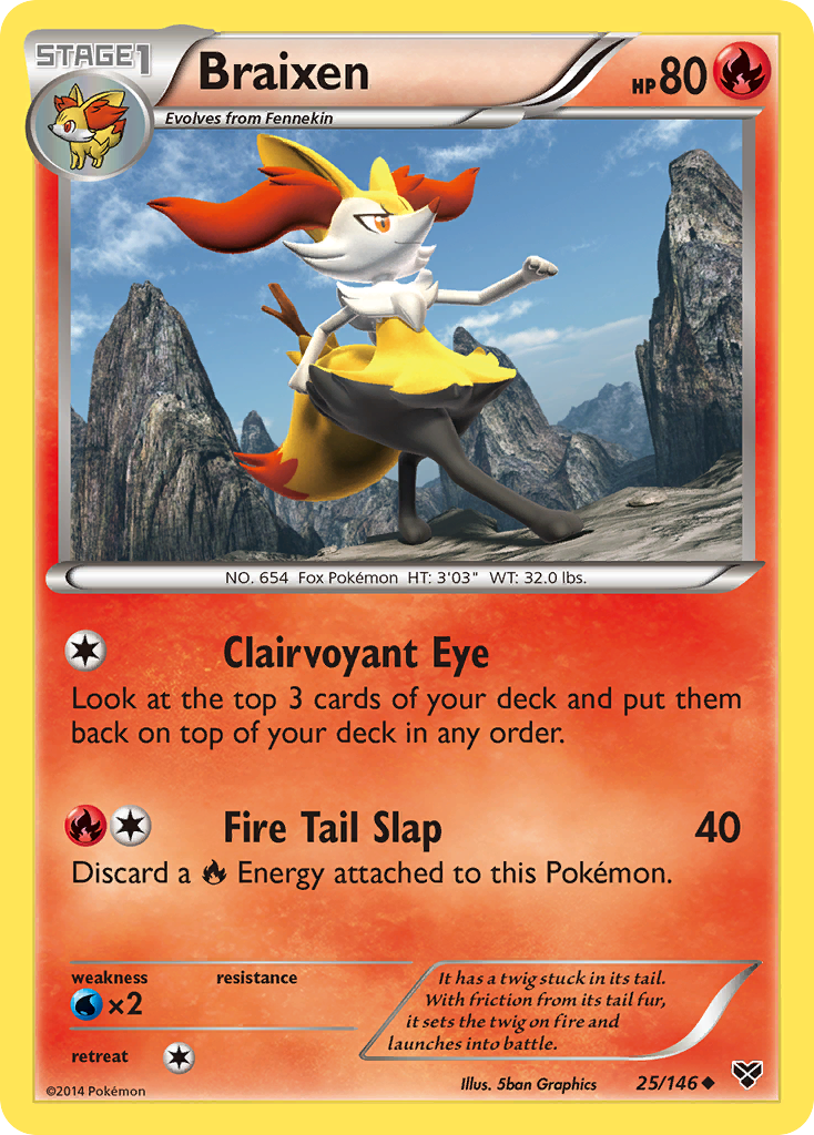 Braixen (25/146) [XY: Base Set] | Shuffle n Cut Hobbies & Games