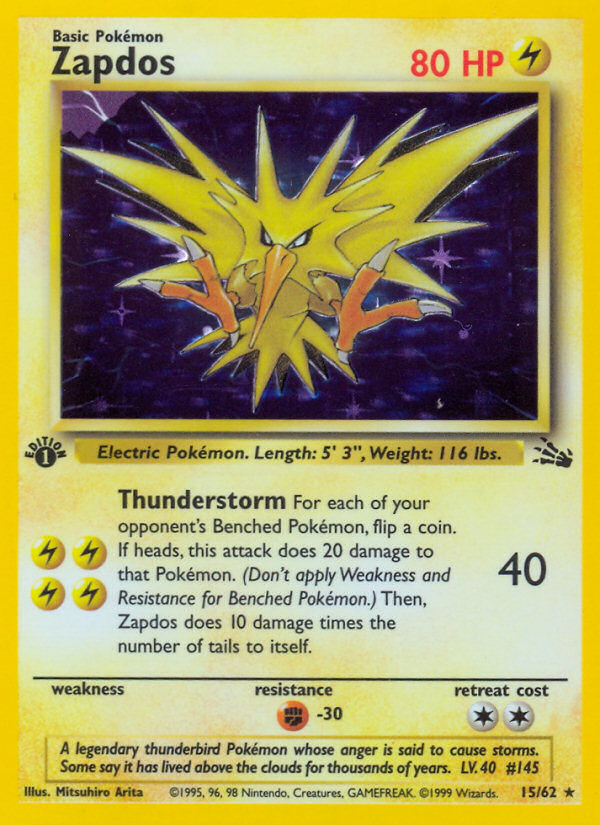 Zapdos (15/62) [Fossil 1st Edition] | Shuffle n Cut Hobbies & Games