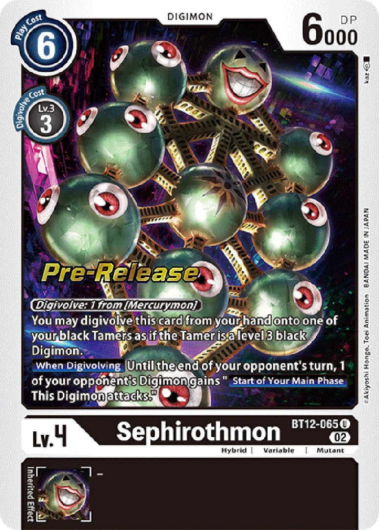 Sephirothmon [BT12-065] [Across Time Pre-Release Cards] | Shuffle n Cut Hobbies & Games