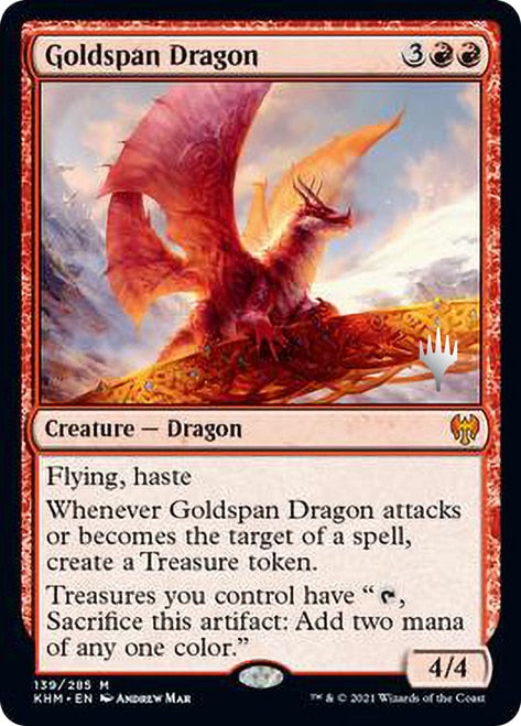 Goldspan Dragon (Promo Pack) [Kaldheim Promos] | Shuffle n Cut Hobbies & Games