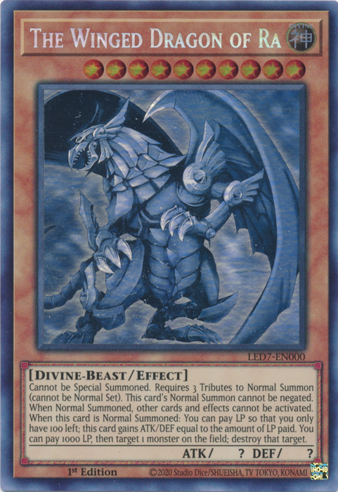 The Winged Dragon of Ra (Ghost Rare) [LED7-EN000] Ghost Rare | Shuffle n Cut Hobbies & Games