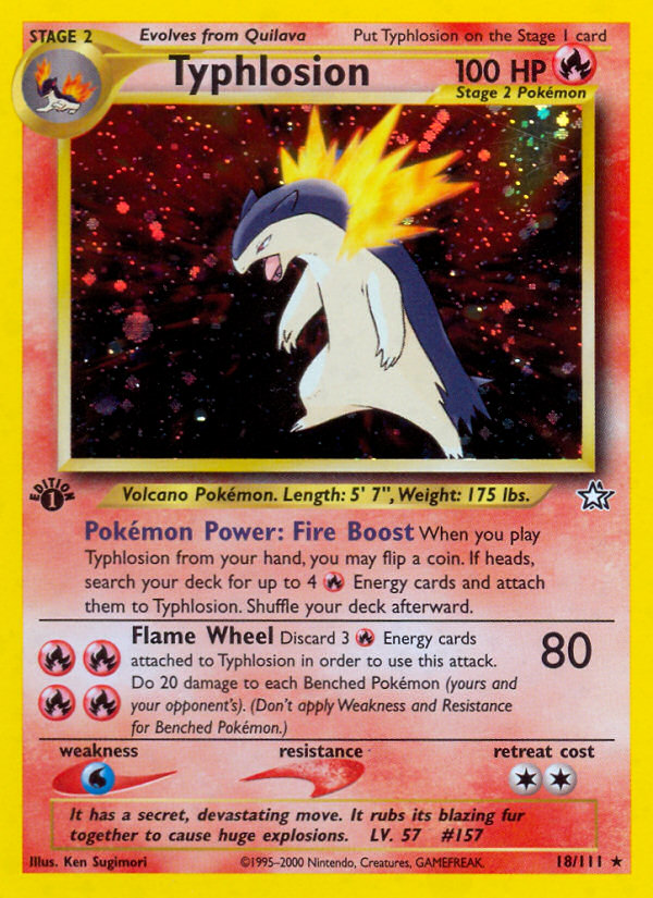 Typhlosion (18/111) [Neo Genesis 1st Edition] | Shuffle n Cut Hobbies & Games