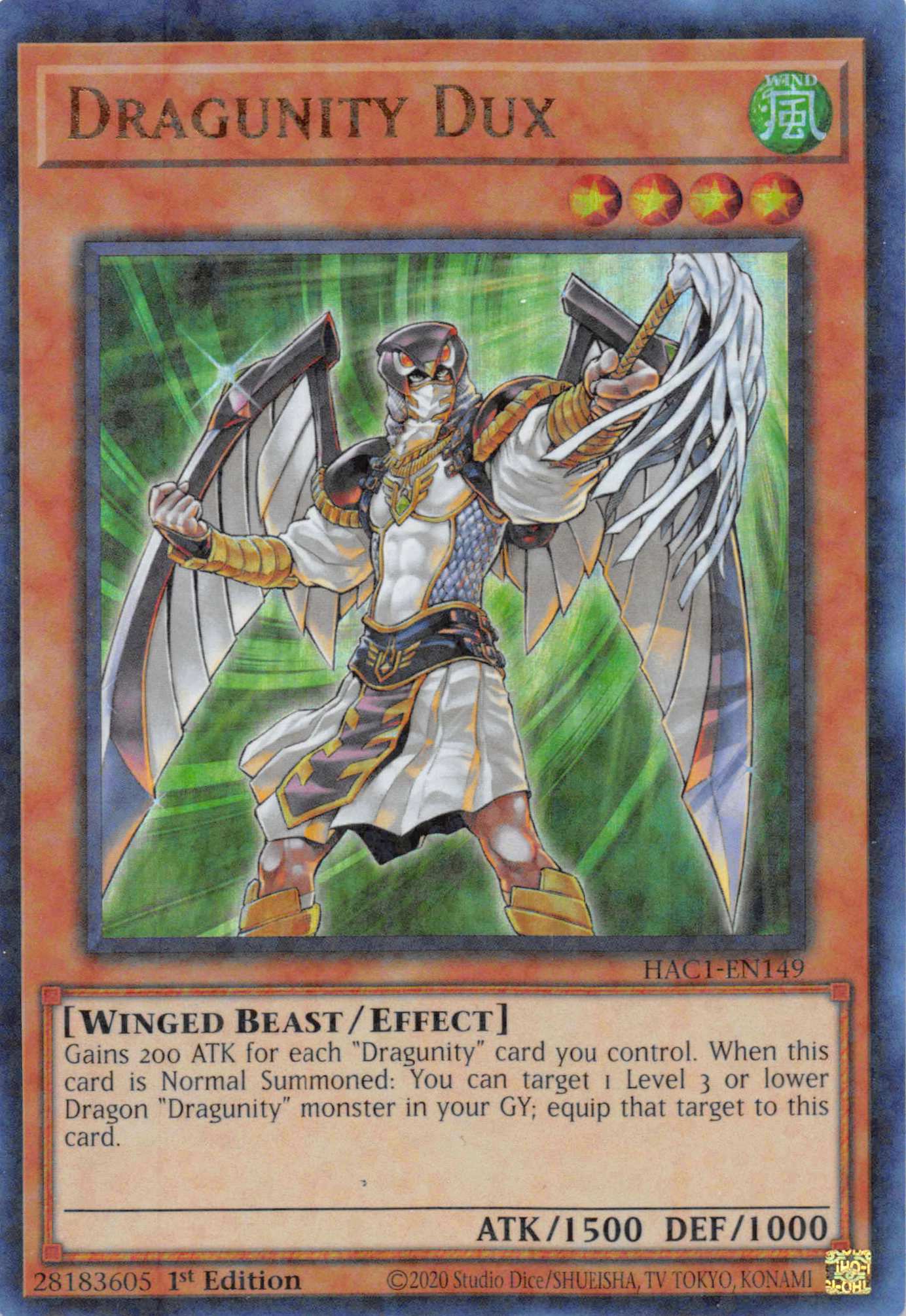 Dragunity Dux (Duel Terminal) [HAC1-EN149] Parallel Rare | Shuffle n Cut Hobbies & Games