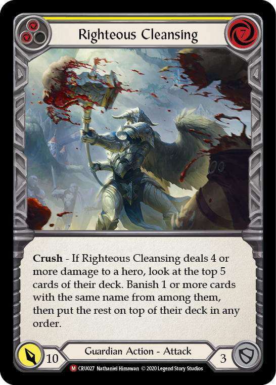 Righteous Cleansing [CRU027] 1st Edition Rainbow Foil | Shuffle n Cut Hobbies & Games