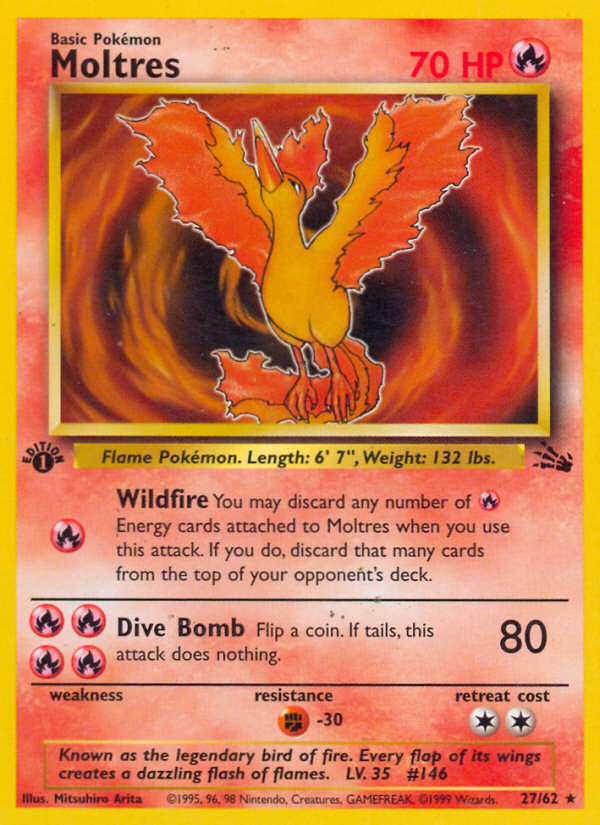 Moltres (27/62) [Fossil 1st Edition] | Shuffle n Cut Hobbies & Games