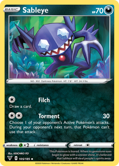 Sableye (105/185) [Sword & Shield: Vivid Voltage] | Shuffle n Cut Hobbies & Games