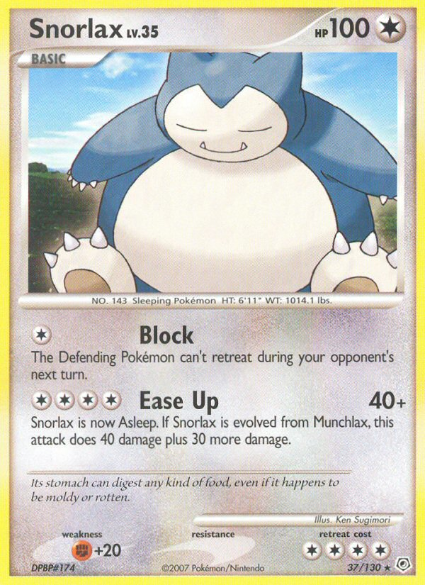 Snorlax (37/130) [Diamond & Pearl: Base Set] | Shuffle n Cut Hobbies & Games