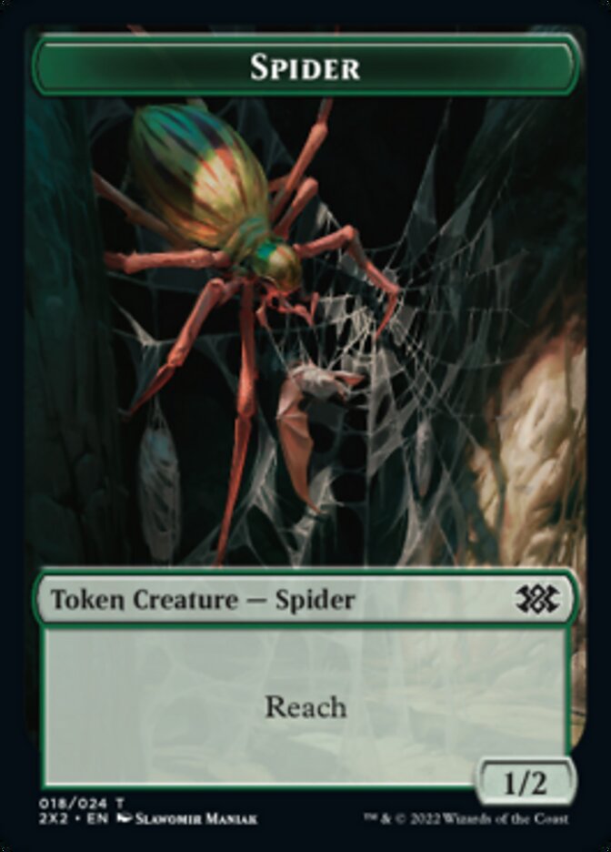Spider // Aven Initiate Double-Sided Token [Double Masters 2022 Tokens] | Shuffle n Cut Hobbies & Games