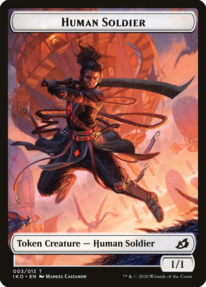 Human Soldier Token (003/013) [Ikoria: Lair of Behemoths Tokens] | Shuffle n Cut Hobbies & Games