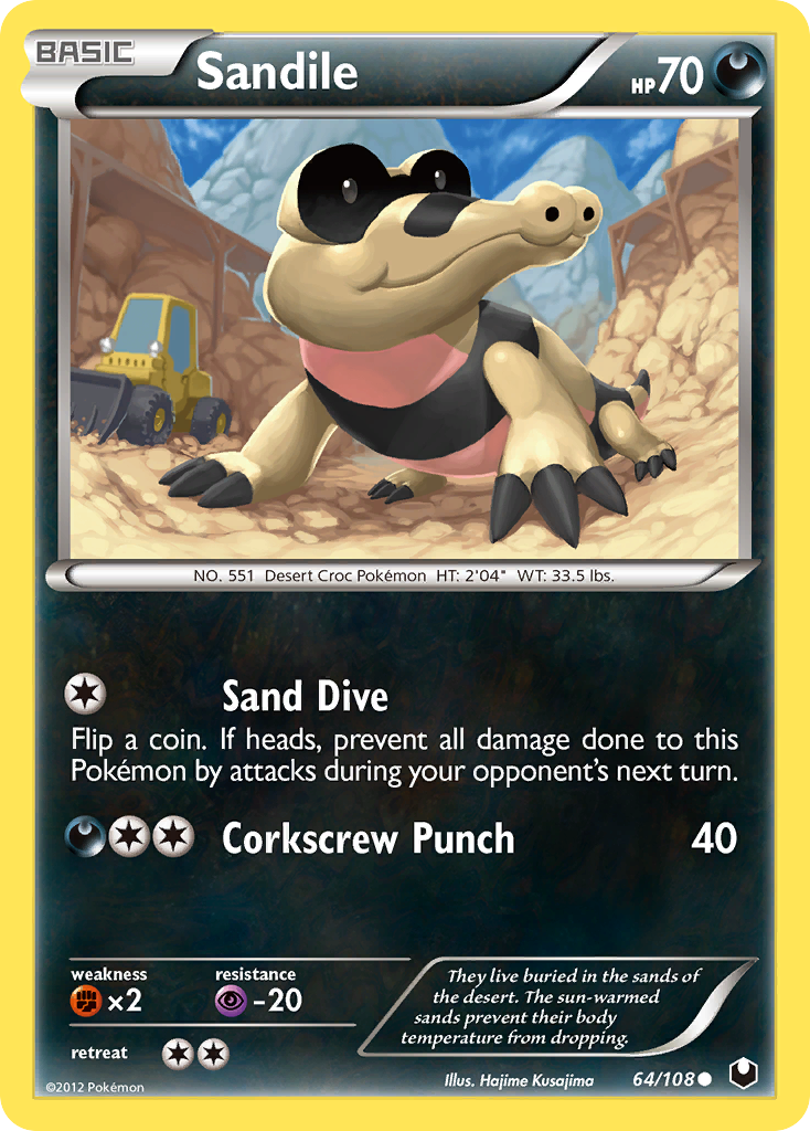 Sandile (64/108) [Black & White: Dark Explorers] | Shuffle n Cut Hobbies & Games