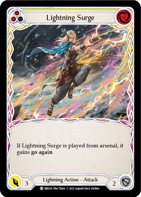 Lightning Surge (Yellow) [BRI029] (Tales of Aria Briar Blitz Deck)  1st Edition Normal | Shuffle n Cut Hobbies & Games