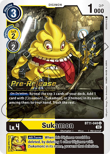 Sukamon [BT11-040] [Dimensional Phase Pre-Release Promos] | Shuffle n Cut Hobbies & Games