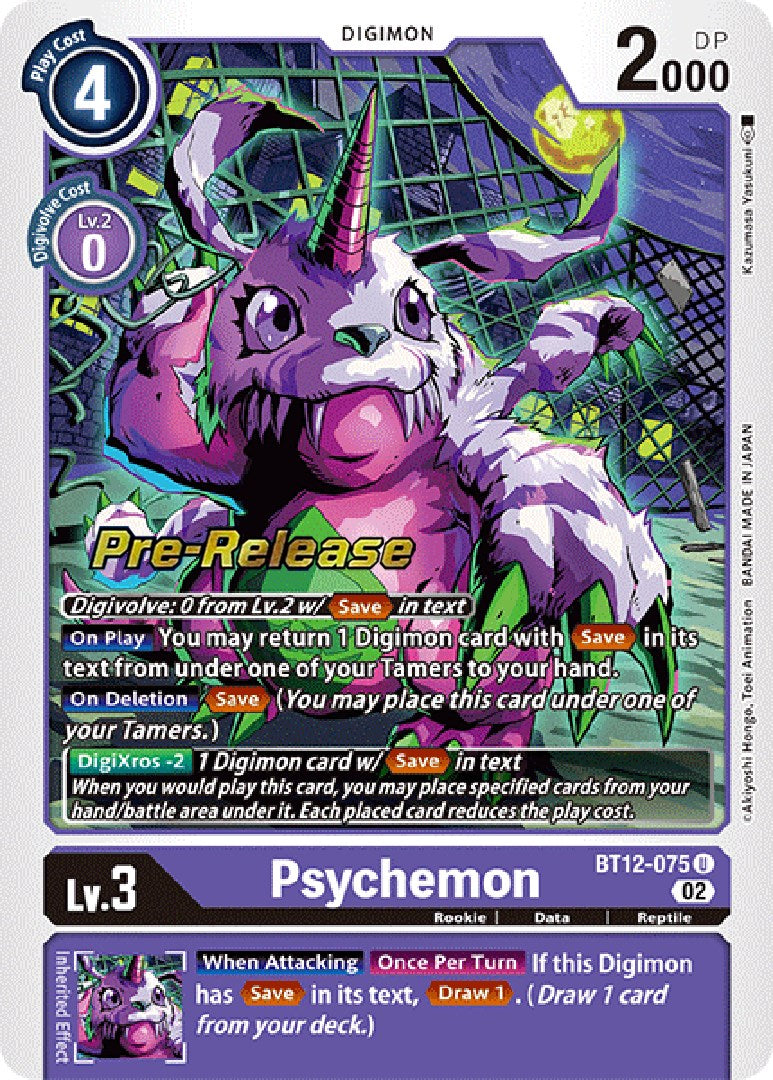 Psychemon [BT12-075] [Across Time Pre-Release Cards] | Shuffle n Cut Hobbies & Games