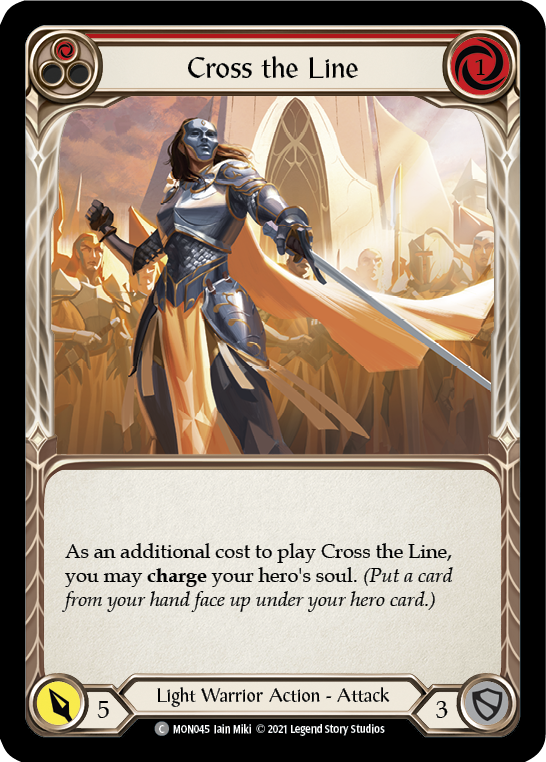 Cross the Line (Red) (Rainbow Foil) [MON045-RF] 1st Edition Rainbow Foil | Shuffle n Cut Hobbies & Games