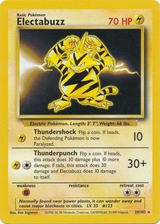 Electabuzz (20/102) [Base Set Unlimited] | Shuffle n Cut Hobbies & Games