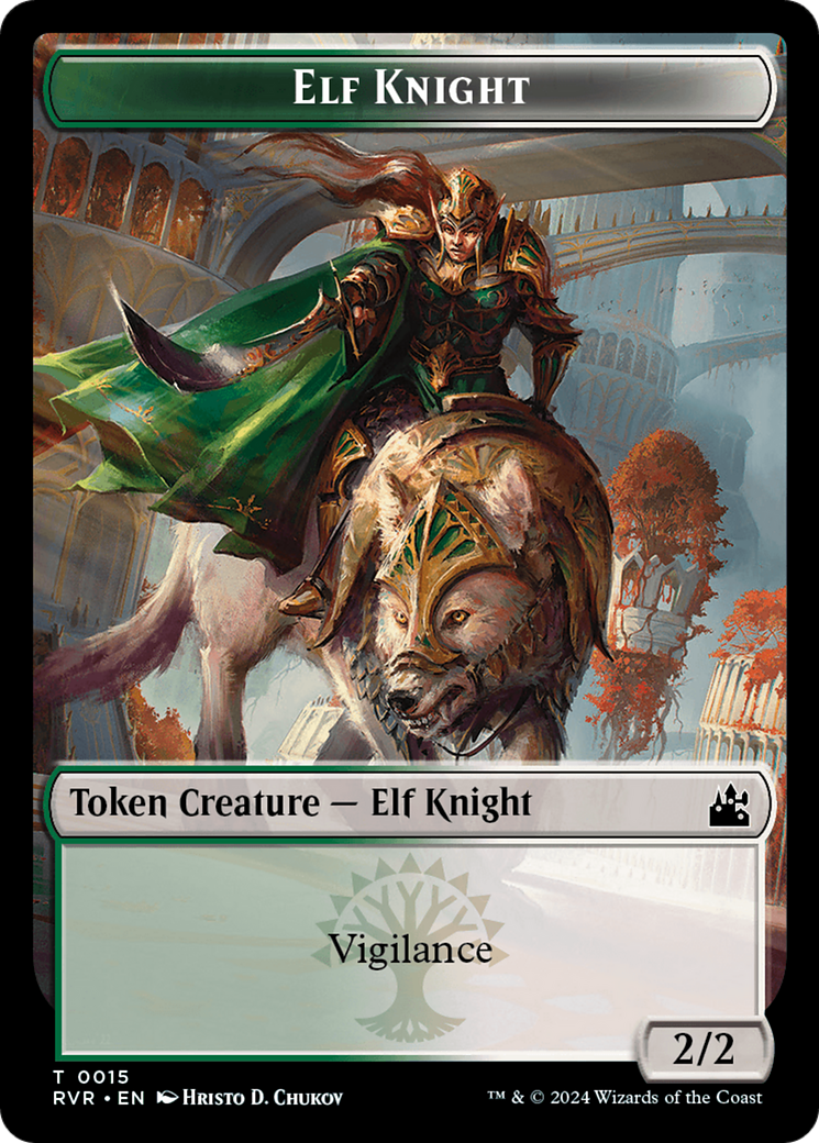 Elf Knight // Voja Double-Sided Token [Ravnica Remastered Tokens] | Shuffle n Cut Hobbies & Games