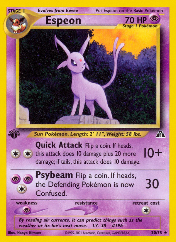 Espeon (20/75) [Neo Discovery 1st Edition] | Shuffle n Cut Hobbies & Games