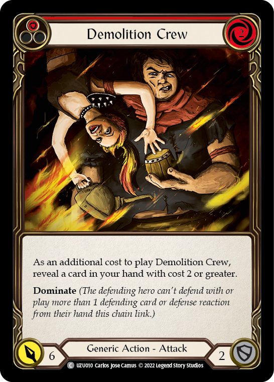 Demolition Crew (Red) [UZU010] (Outsiders Uzuri Blitz Deck) | Shuffle n Cut Hobbies & Games