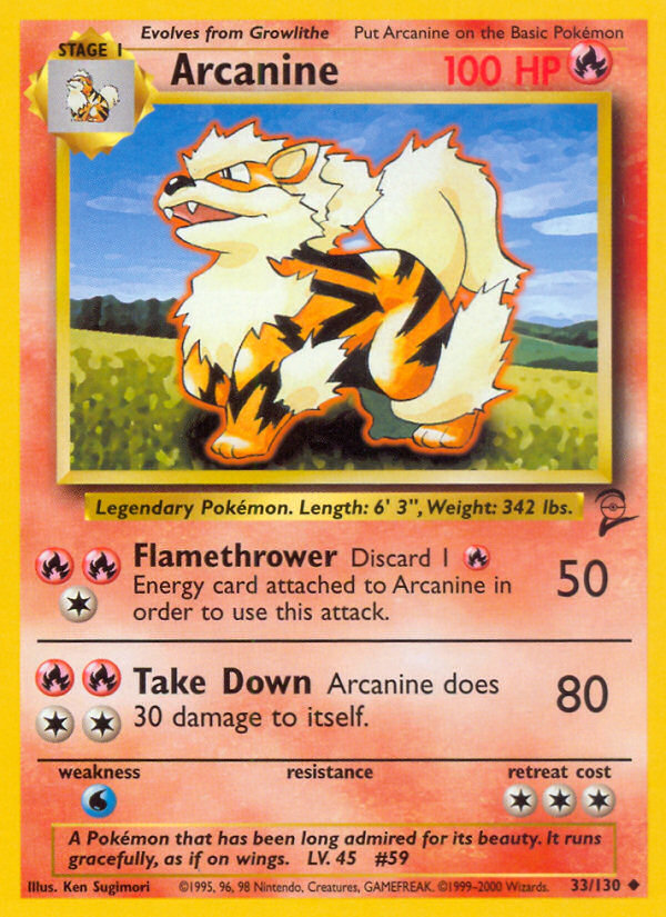 Arcanine (33/130) [Base Set 2] | Shuffle n Cut Hobbies & Games