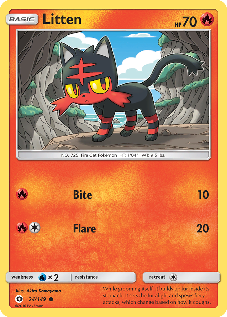 Litten (24/149) [Sun & Moon: Base Set] | Shuffle n Cut Hobbies & Games