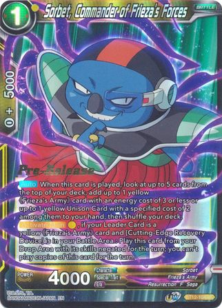 Sorbet, Commander of Frieza's Forces (BT12-104) [Vicious Rejuvenation Prerelease Promos] | Shuffle n Cut Hobbies & Games