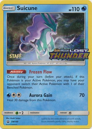 Suicune (SM149) (Staff Prerelease Promo) [Sun & Moon: Black Star Promos] | Shuffle n Cut Hobbies & Games