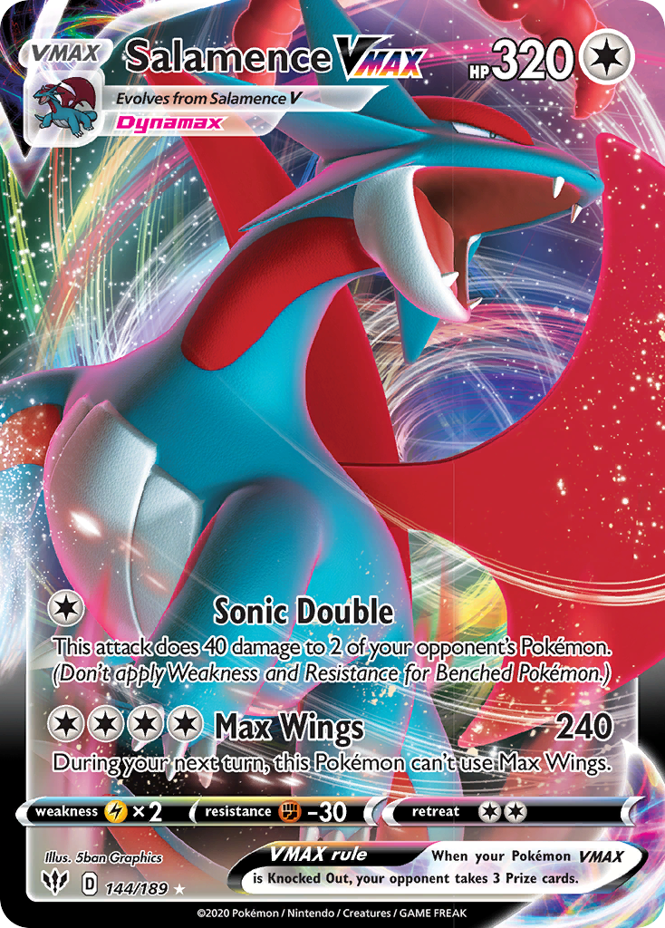 Salamence VMAX (144/189) [Sword & Shield: Darkness Ablaze] | Shuffle n Cut Hobbies & Games