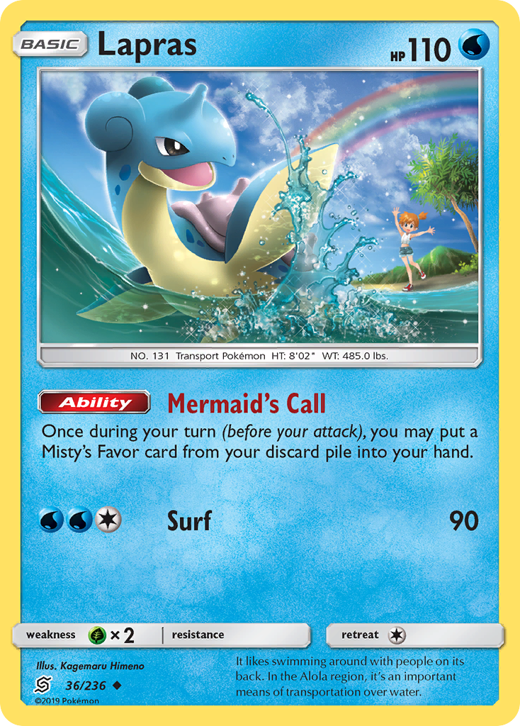 Lapras (36/236) [Sun & Moon: Unified Minds] | Shuffle n Cut Hobbies & Games