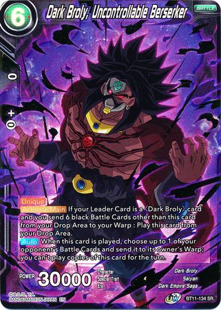 Dark Broly, Uncontrollable Berserker [BT11-134] | Shuffle n Cut Hobbies & Games