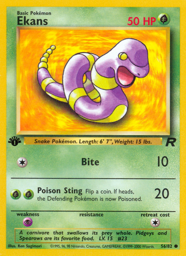 Ekans (56/82) [Team Rocket 1st Edition] | Shuffle n Cut Hobbies & Games