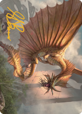 Ancient Gold Dragon Art Card (28) (Gold-Stamped Signature) [Commander Legends: Battle for Baldur's Gate Art Series] | Shuffle n Cut Hobbies & Games