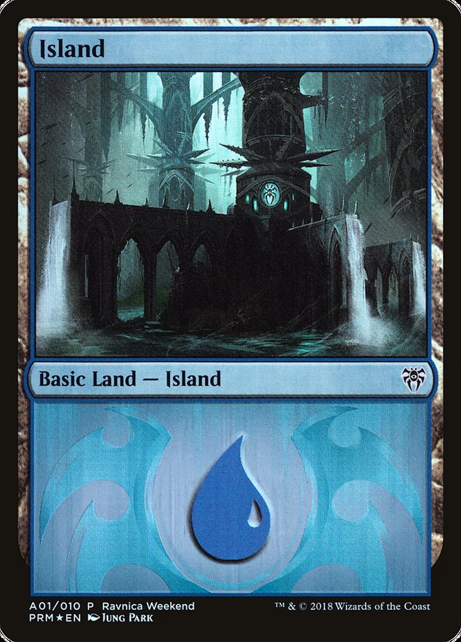 Island (A01) [Ravnica Allegiance Ravnica Weekend] | Shuffle n Cut Hobbies & Games