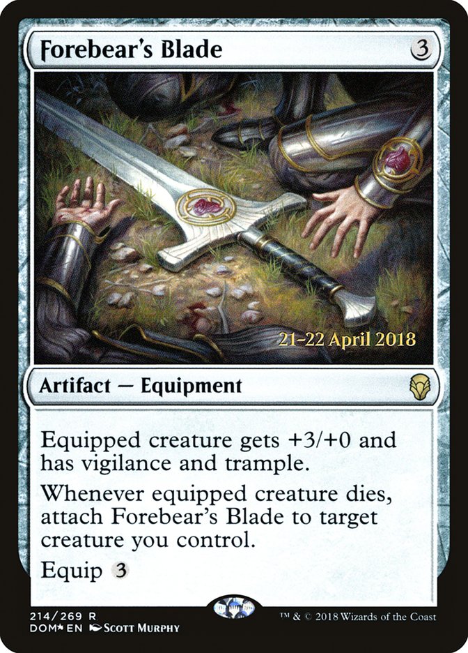 Forebear's Blade [Dominaria Prerelease Promos] | Shuffle n Cut Hobbies & Games