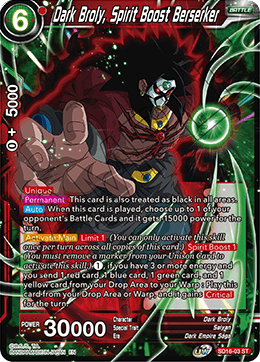 Dark Broly, Spirit Boost Berserker (Starter Deck - Darkness Reborn) (SD16-03) [Cross Spirits] | Shuffle n Cut Hobbies & Games