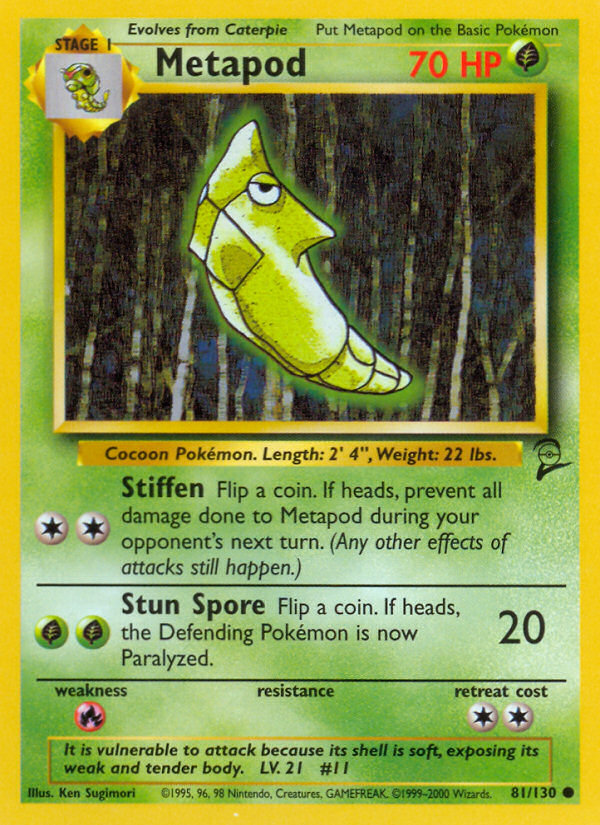 Metapod (81/130) [Base Set 2] | Shuffle n Cut Hobbies & Games