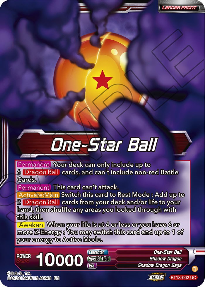 One-Star Ball // Syn Shenron, Despair Made Manifest (BT18-002) [Dawn of the Z-Legends Prerelease Promos] | Shuffle n Cut Hobbies & Games