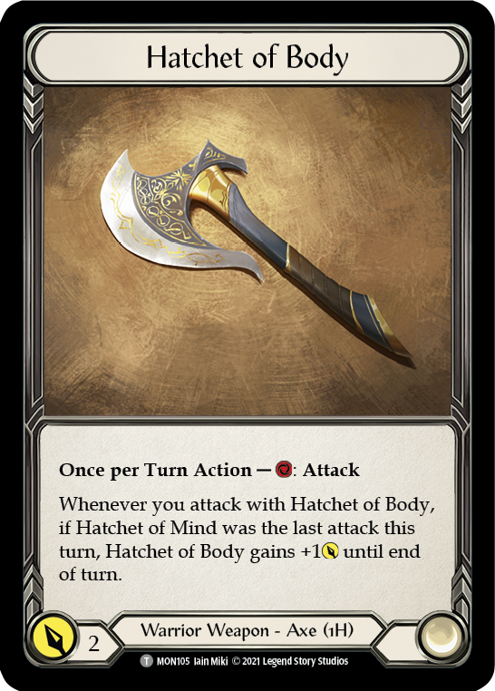 Hatchet of Body // Boltyn [MON105 // MON030] 1st Edition Normal | Shuffle n Cut Hobbies & Games