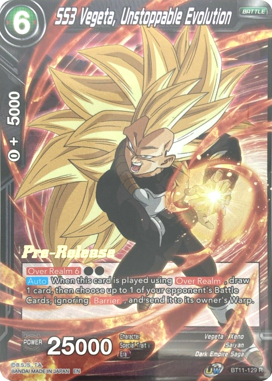 SS3 Vegeta, Unstoppable Evolution (BT11-129) [Vermilion Bloodline Prerelease Promos] | Shuffle n Cut Hobbies & Games