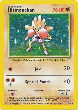 Hitmonchan (7/102) [Base Set Unlimited] | Shuffle n Cut Hobbies & Games