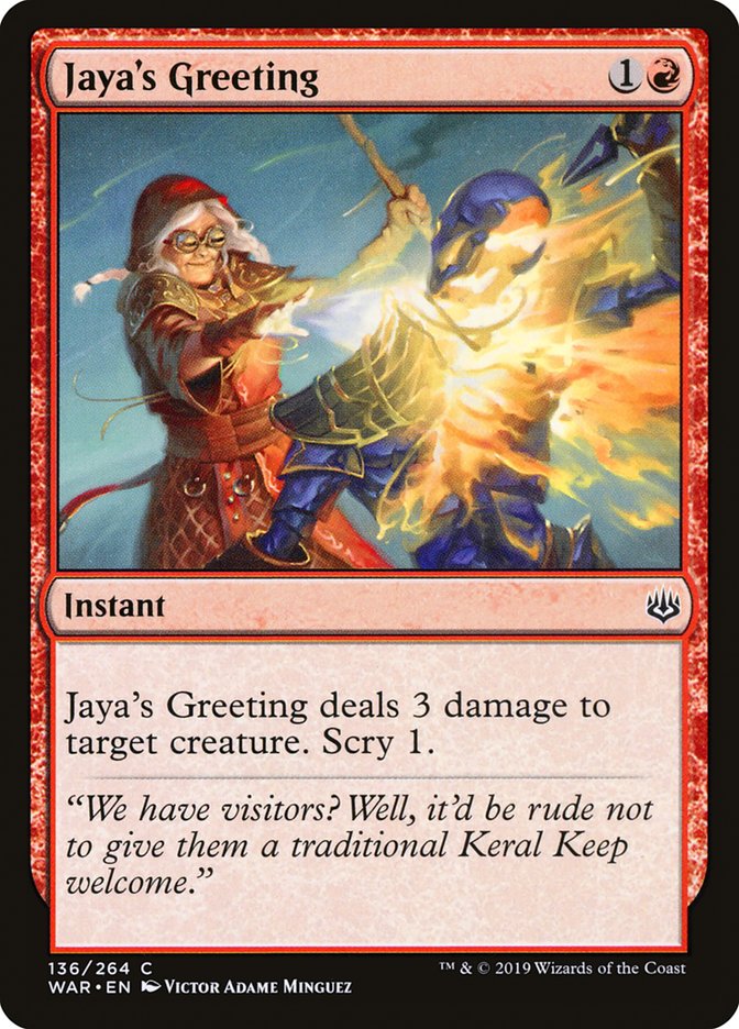 Jaya's Greeting [War of the Spark] | Shuffle n Cut Hobbies & Games