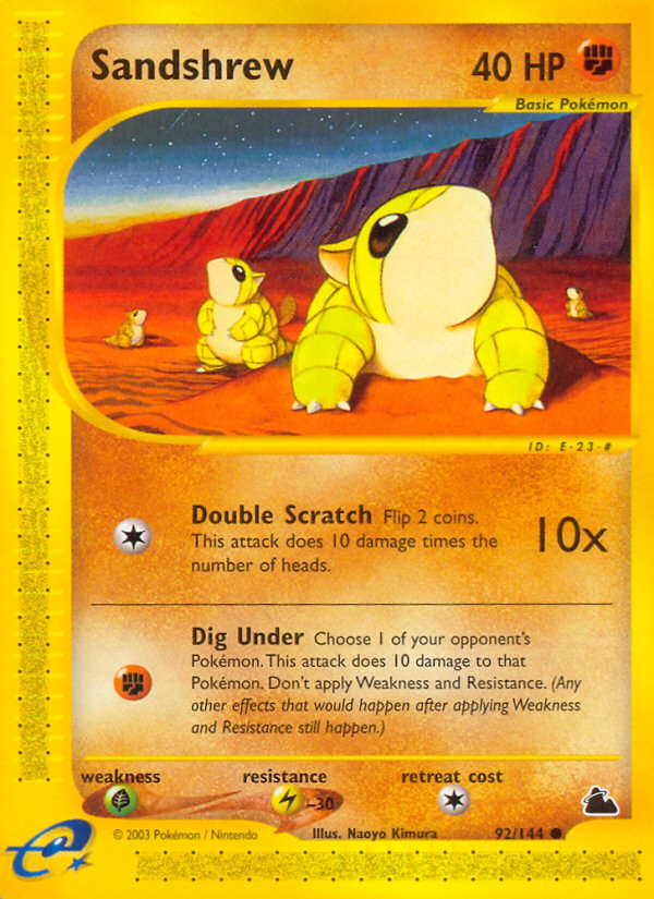 Sandshrew (92/144) [Skyridge] | Shuffle n Cut Hobbies & Games