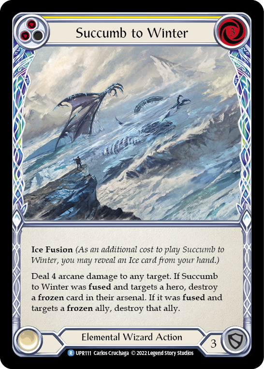 Succumb to Winter (Yellow) [UPR111] (Uprising)  Rainbow Foil | Shuffle n Cut Hobbies & Games