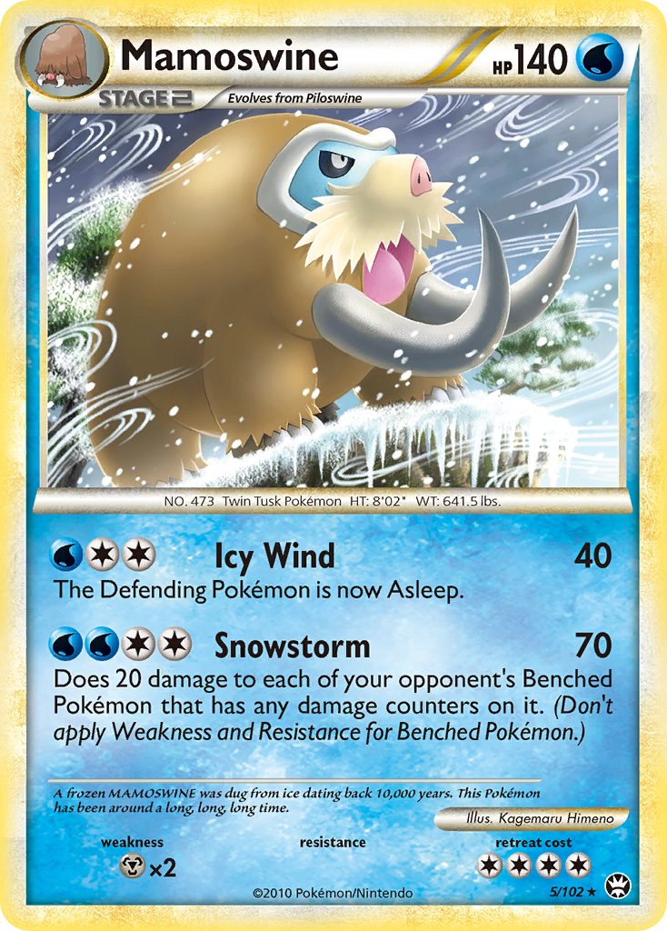 Mamoswine (5/102) (Cracked Ice Holo) (Theme Deck Exclusive) [HeartGold & SoulSilver: Triumphant] | Shuffle n Cut Hobbies & Games